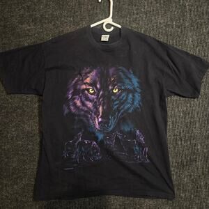 vintage 90s Single Stitch Habit by Cal Cru Wolf tee